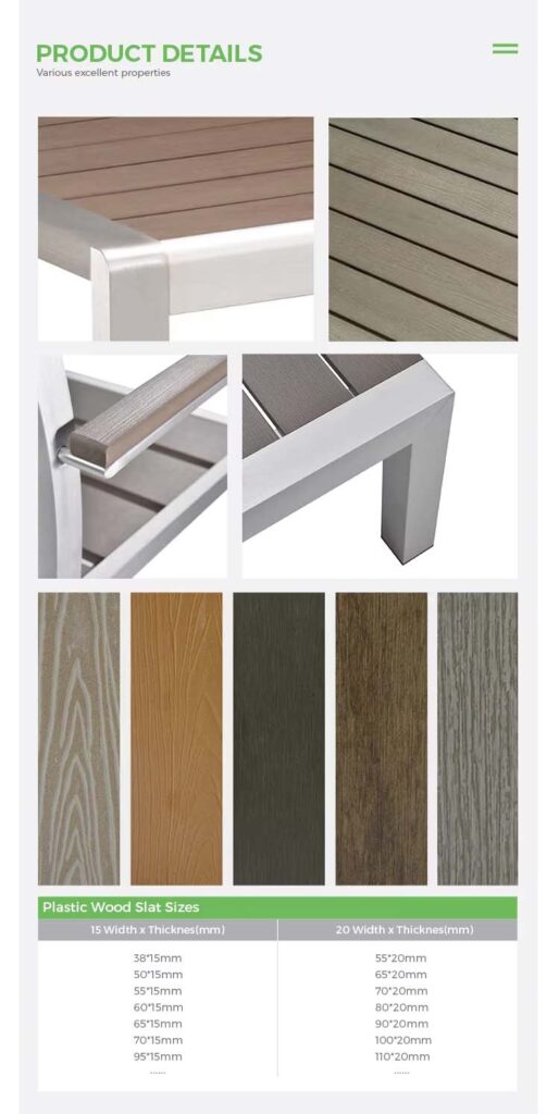 Plastic wood for patio furniture