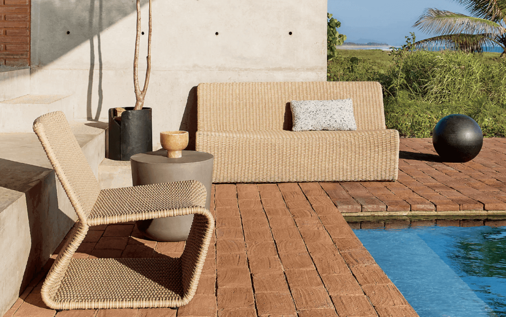 rattan chaise by CB2 1 1