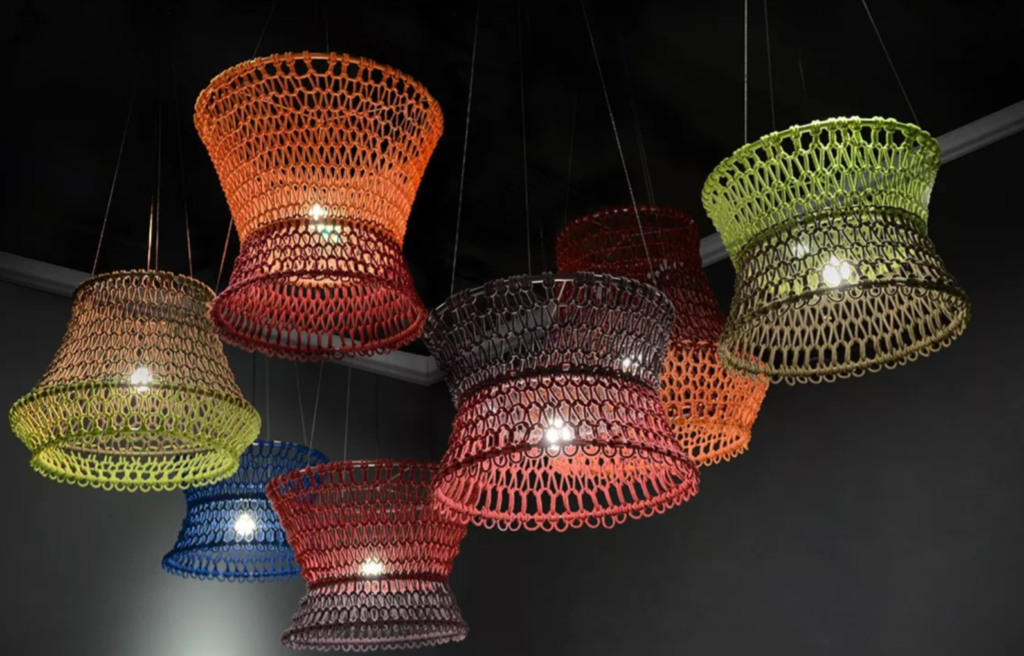 rattan lampshade by Kenneth Cob