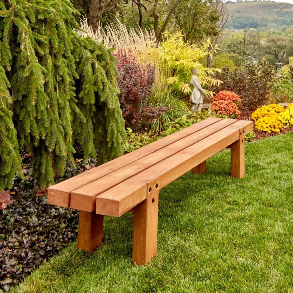 Real Wood Bench in the Park