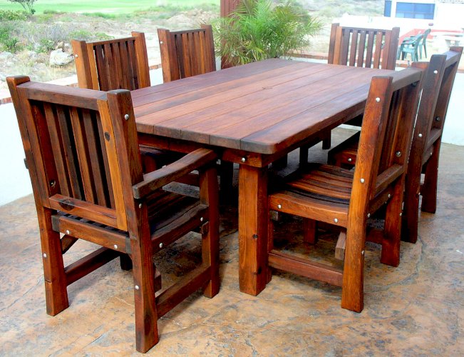 Real Wood Furniture in Garden