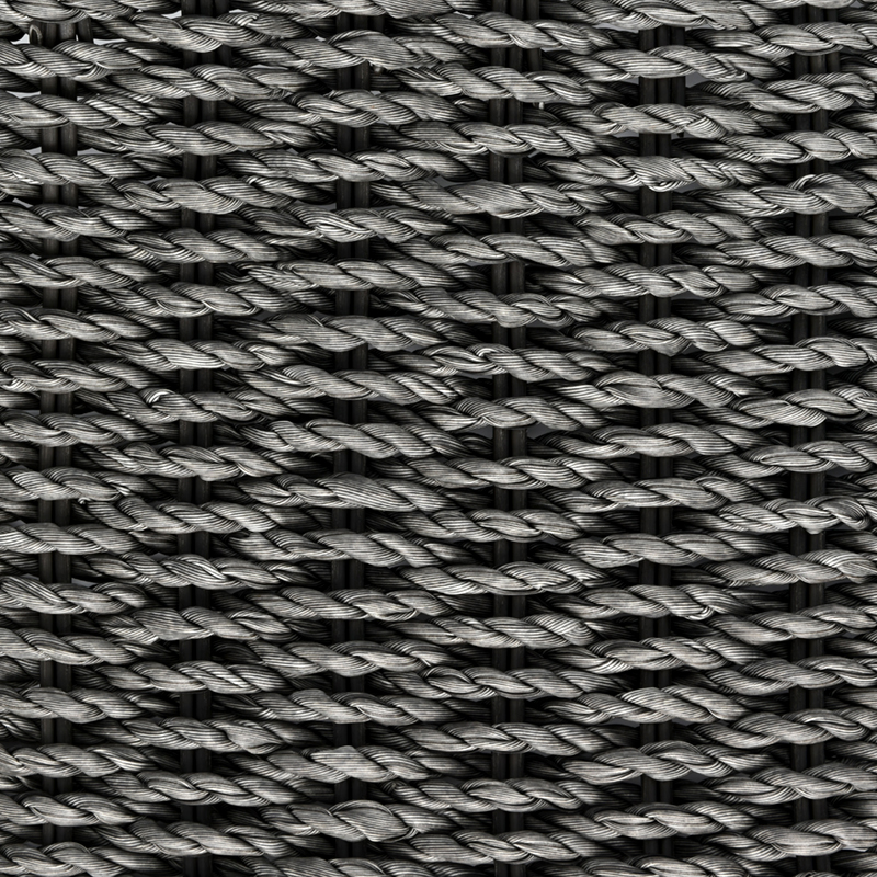 Twisted artificial rattan material black BM-70046