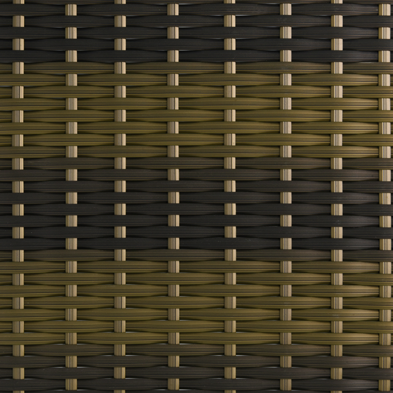 Synthetic rattan wicker dark brown gold BM-8722