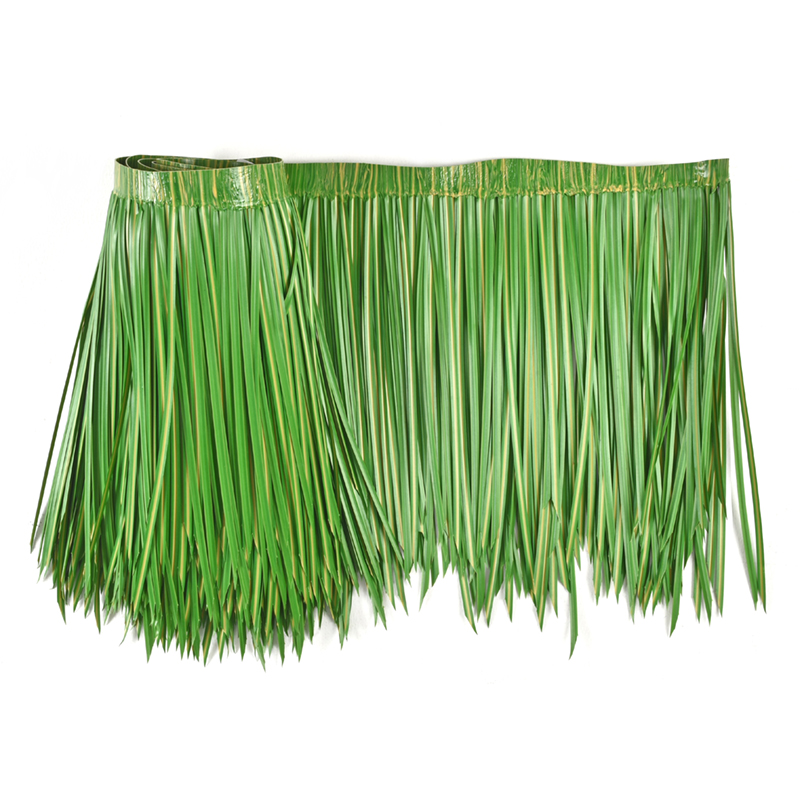 green Straw roof material beach umbrella B2B LTR-T6 front