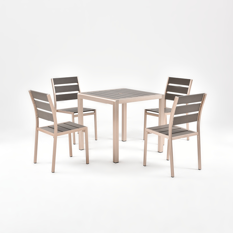 Plastic wood dining set