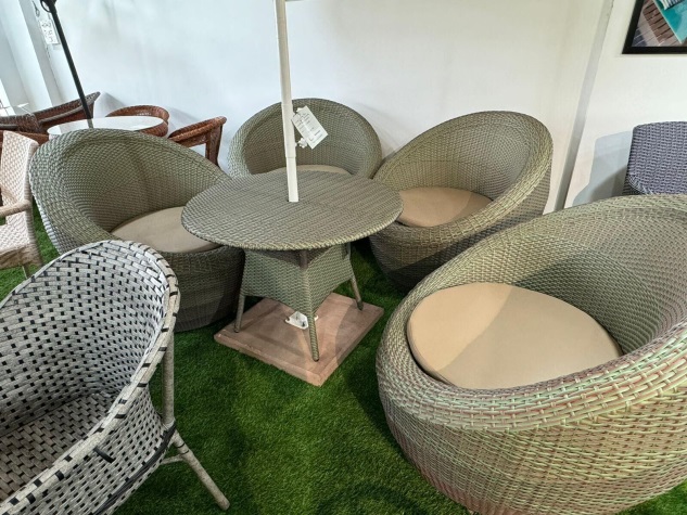 Customers Outdoor Furniture with Our PE Rattan