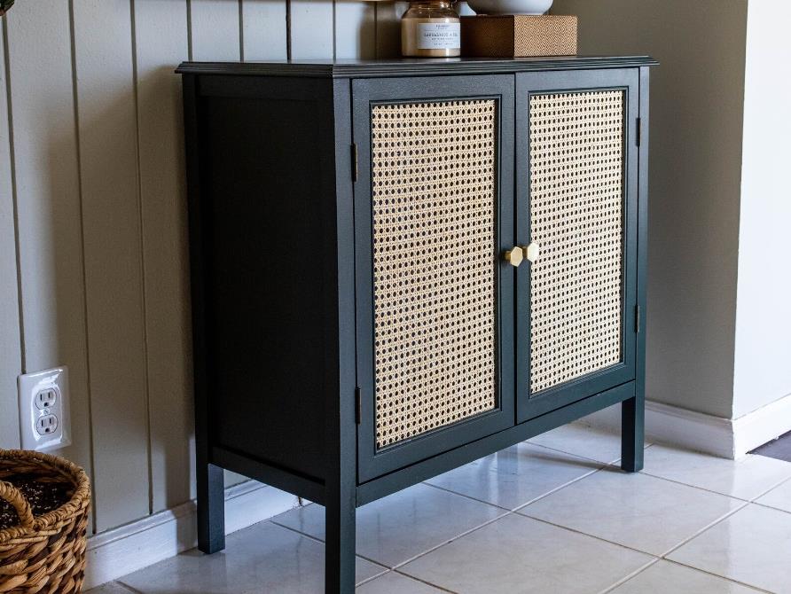 Cane Webbing on the Cabinet Doors