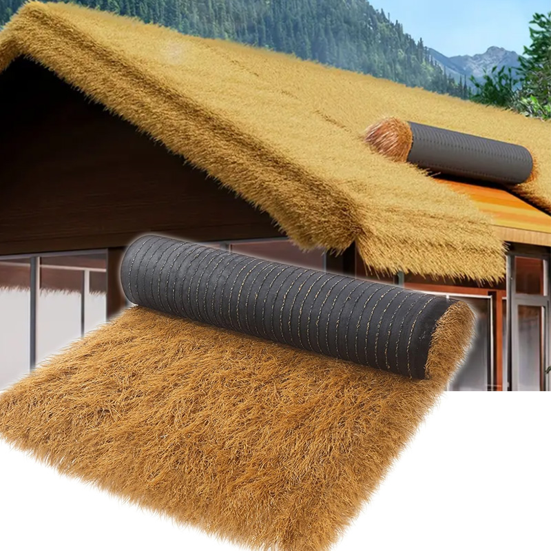 Rouleau De Chaume Artificiel – 1x2 M, Ignifuge Et Imperméable, Pour Décoration Tiki Bar, Toiture, Fêtes Tropicales
