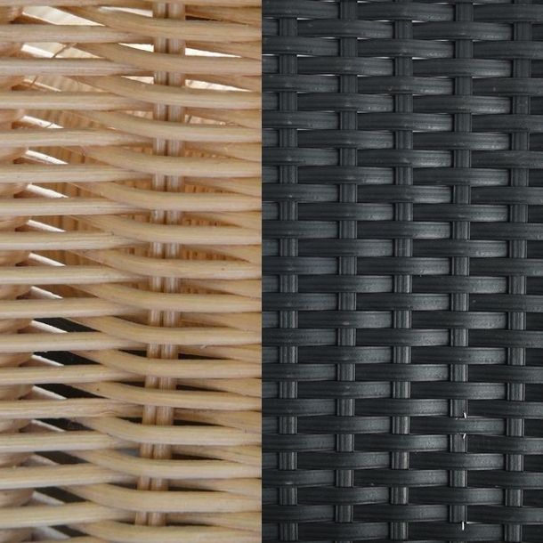 natural rattan vs. synthetic