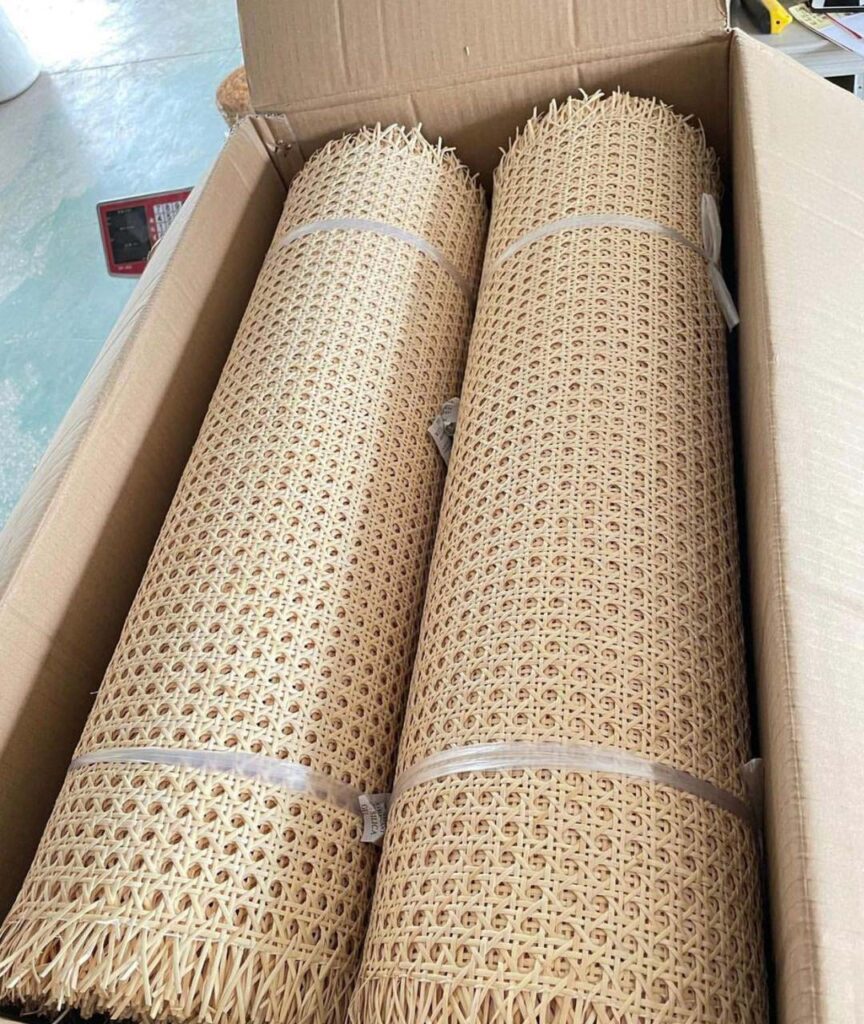 Packaged rattan webbing rolls for indoor furniture and decorative applications