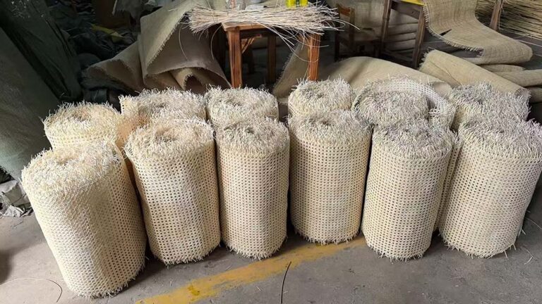 Handwoven rattan webbing rolls for indoor furniture and decorative applications