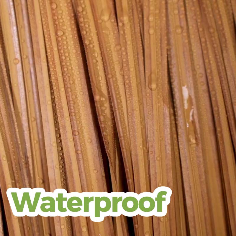 Waterproof synthetic thatch for outdoor roofing and decoration