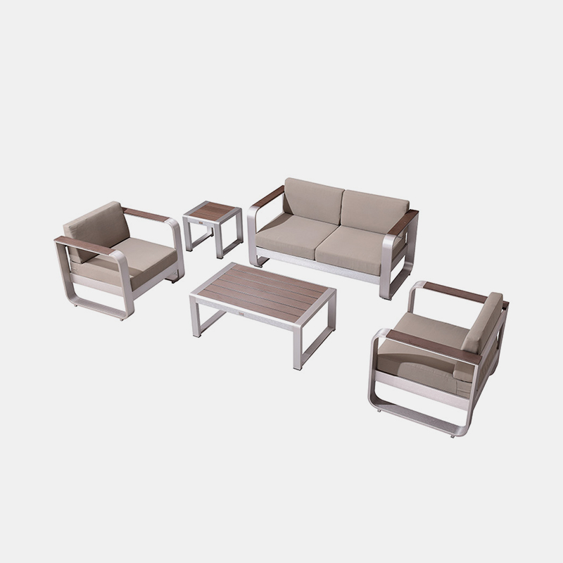 Plastic Wood & Aluminium Outdoor Furniture_Sofa set